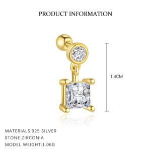 E4645-gold color/single / 925 silver