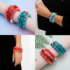 oly-515710dcf05bc7e7afc50ee1a5cef55e Wholesale temu, a brand new cross-border Bohemian style acrylic natural stone beaded bracelet with multi-layer elastic bangle.