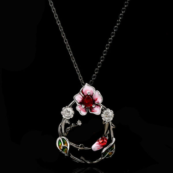 oly-515a72931bf857adc9fcb04e37f2e264 Wholesale Gothic Style Black Gold-Plated Two-Color Dark Rose Ring Necklace Earrings Fashionable Enamel Three-Piece Jewelry Set