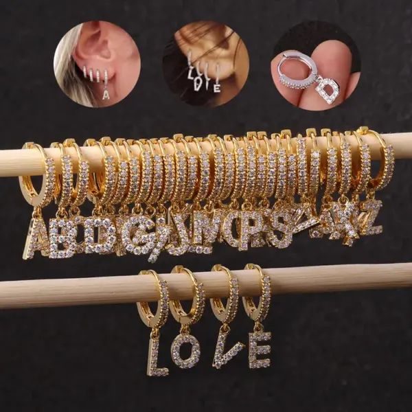 Wholesale Letter Word Copper Ethnic Style Earrings