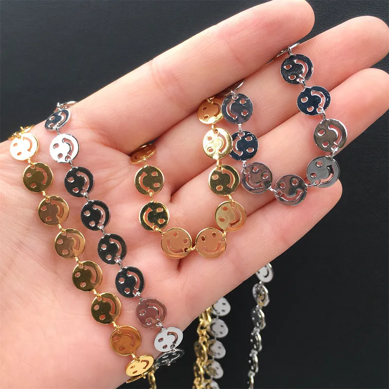 Wholesale Simple Fashion Copper Smile Face Chain Bracelet Necklace Wholesale Nihaojewelry