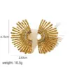Wholesale PVD Coated Real Gold Plated 18K Gold Sector 304 Stainless Steel Elegant Retro Waterproof Non Tarnish Ear Studs