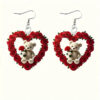 Wholesale Acrylic Rose Bear Heart Earrings Elegant Party Accessories Valentine's Day/Mother's Day Fashion Accessories