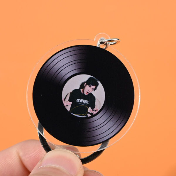 oly-5163f5f0dcbc3a9cd224075a9d53009f Wholesale Acrylic Keychain Customized Star Peripheral Aid Gift Vinyl Record DIY Double-Layer Keychain Pendant
