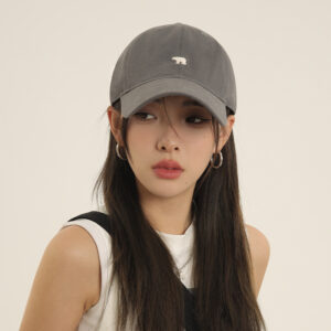 Polar bear baseball cap—gray