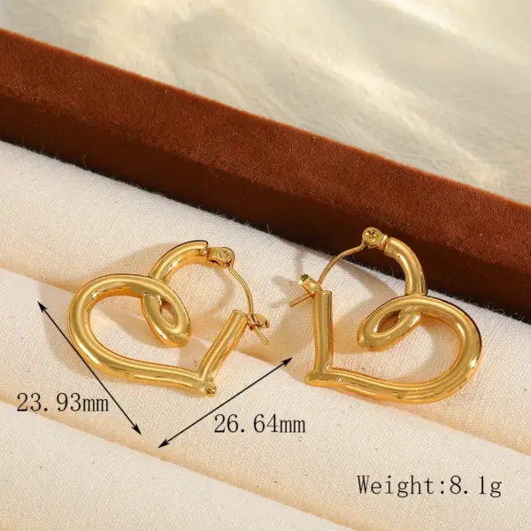 Wholesale 1 Pair Cute Basic Simple Style Irregular Heart Shape Plating 304 Stainless Steel 18K Gold Plated Earrings