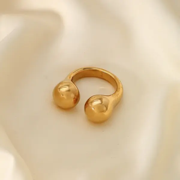 Wholesale PVD Coated Real Gold Plated 18K Gold Irregular Geometric 304 Stainless Steel Casual Elegant Simple Style Waterproof Non Tarnish Open Rings