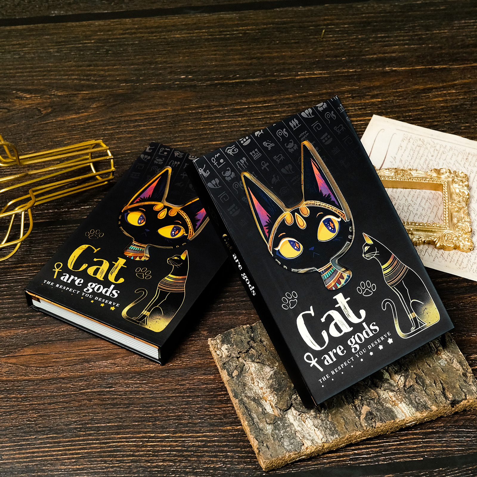 Wholesale New ser cool Egyptian cat rtable notebook Amazon cross-border best-selling exquisite bronzing craft diary