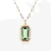 Wholesale Jewelry Vintage Style Square 304 Stainless Steel Zircon 18K Gold Plated Plating Inlay Stainless Steel Necklaces
