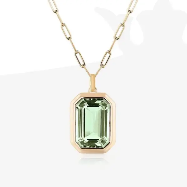 Wholesale Jewelry Vintage Style Square 304 Stainless Steel Zircon 18K Gold Plated Plating Inlay Stainless Steel Necklaces