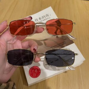 Wholesale Metal Small Box Sunglasses Korean Style Retro Sunglasses Men and Women Fashion Trend Sunglasses Internet Celebrant Retro Square Glasses