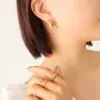 oly-51850f4c8df70ffc744617bd6d76c181 Wholesale PVD Coated Real Gold Plated 18K Gold Printing 304 Stainless Steel Fashion Waterproof Non Tarnish Earrings