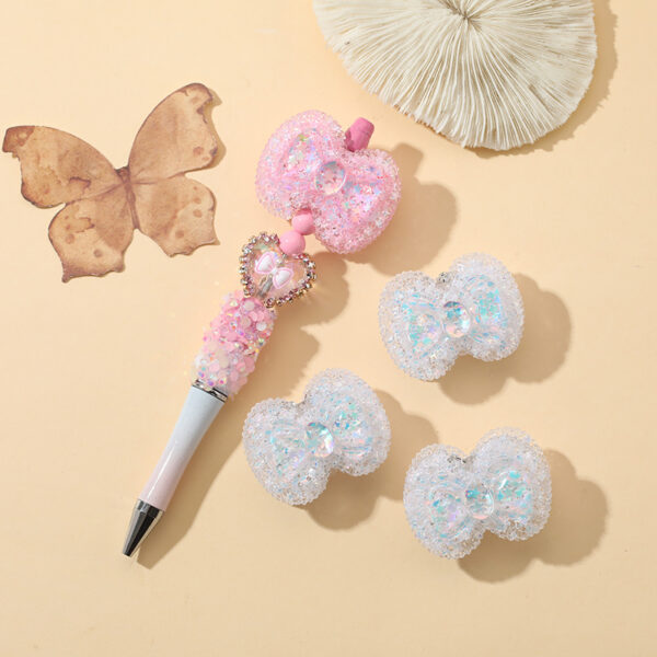Wholesale beads resin bow pen beads dopamine color beads