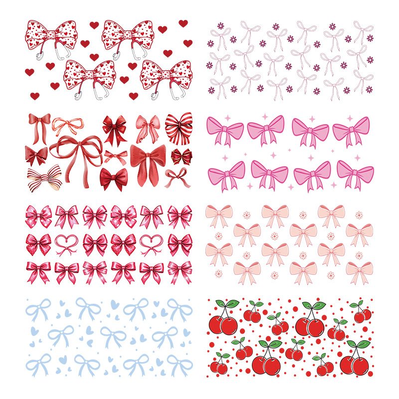 Wholesale Uv Transfer Sticker Glass strawberry C Crystal Sticker 16oz C UV DTF Wraps