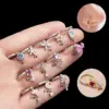 Ig Style Heart Shape Eye Butterfly Copper Plating Inlay Zircon Nose Ring Nose Pin