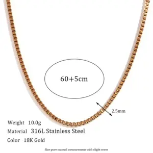 2.5mm Keel Chain-Gold Necklace