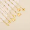 Wholesale Simple Style Letter Stainless Steel Copper Plating 18K Gold Plated Pendant Necklace