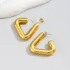 Wholesale 304 Stainless Steel Solid Color PVD Coated 18K Gold Plated 18K Gold Simple Style Classic Style Waterproof Non Tarnish Plating Gold Ear Studs