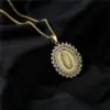 Wholesale European And American Religious Jewelry Copper Micro-inlaid Zircon Virgin Mary Pendant Necklace