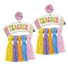 oly-51995da86892430613247cbe7627265a Wholesale Fun Reading Pencil Student Teacher Braided Earrings