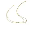 Wholesale Vacuum Plating Real Gold Plated 18K Gold Gold Plating Silver Plated Solid Color 304 Stainless Steel Fashion Waterproof Non Tarnish Titanium Steel Layered Necklaces
