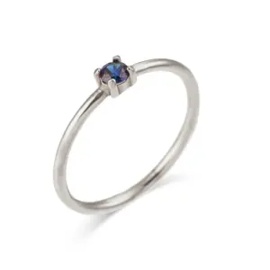 Ea544901s Steel Color / No. 5 / September Blue Pointed Sapphire