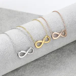 Wholesale Basic Infinity Titanium Steel Plating Pendant Necklace