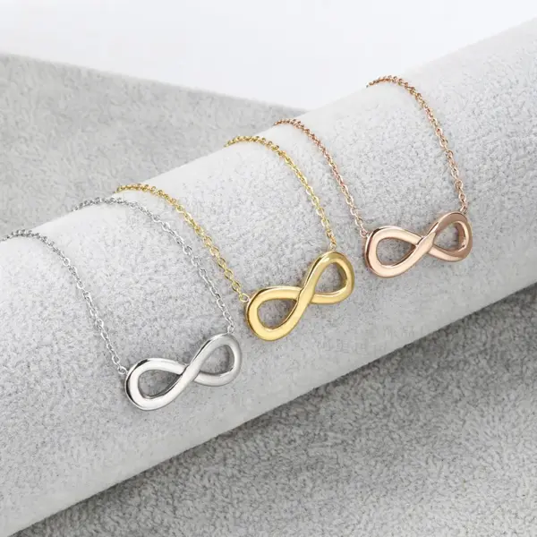 Wholesale Basic Infinity Titanium Steel Plating Pendant Necklace