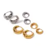 1 Pair Basic O-Shape Round 304 Stainless Steel 18K Gold Plated Earrings