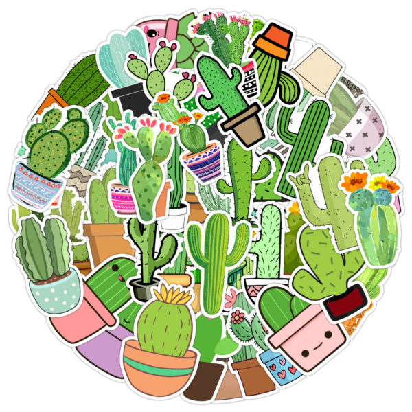 oly-51b782afa9b57072c1561fbaf5fc81e8 Wholesale 50 small fresh cactus graffiti stickers computer cups mobile phone decorative stickers