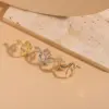Wholesale Cute Sweet Simple Style Snake Copper 14k Gold Plated White Gold Plated Zircon Open Rings In Bulk