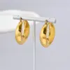 304 Stainless Steel C Shape PVD Coated 18K Gold Plated 18K Gold Simple Style Classic Style Waterproof Non Tarnish Plating Gold Sier Ear Studs