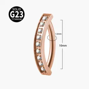Rose Gold White Diamond-1.6x10mm / As Shown in the Figure (Titanium)