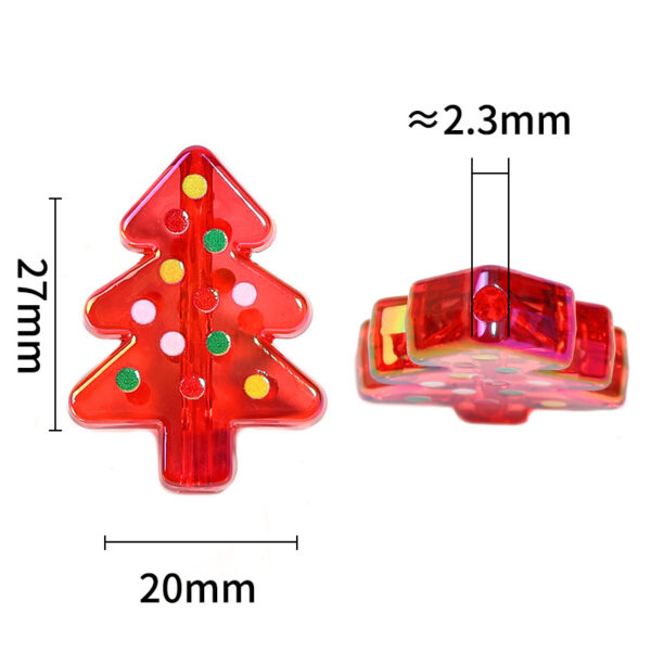 Wholesale Double sided polka dot Christmas tree bead