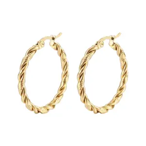 2 Twisted Earrings Golden MS-022