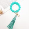 Wholesale Luminous Silicone Bead Keychain FluorescentTassel Creative Wrist Bracelet Key