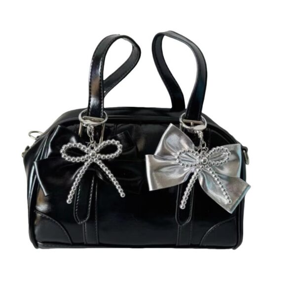 Wholesale Korean Style Ins Style silver Bow Pendant Vintage Y2K Hot Girl Niche Sweet Cool Bag Pendant Keychain Accessories