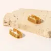 Wholesale PVD Coated Real Gold Plated U Shape 316 Stainless Steel Fashion Waterproof Non Tarnish Ear Studs