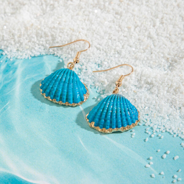 oly-51ea107b525e8f959e0552a11e714df4 Wholesale European and American Cross-Border Summer Beach Style Natural Shell Earrings Bohemian Gold-Plated Shell Pendant Earrings