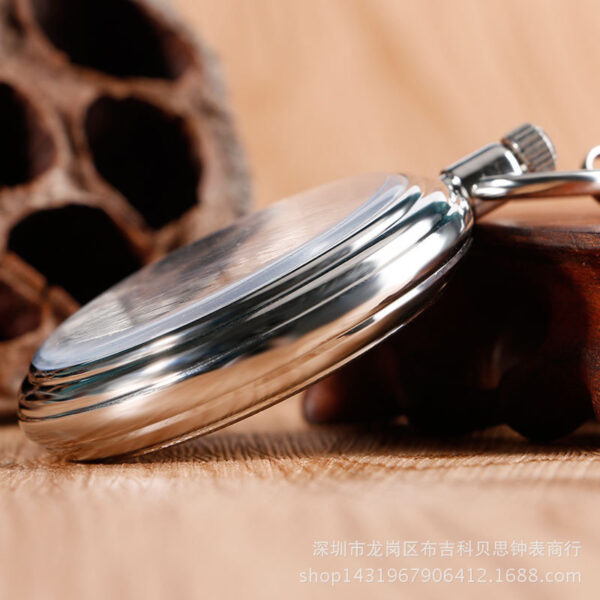 Wholesale Silver shell black Roman word automatic mechanical pocket watch men's and women's Gift watch retro mechanical watch a generation of hair