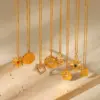 Wholesale Jewelry Fashion Geometric Stainless Steel Titanium Steel PVD Coated Plating Pendant Necklace