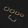 1 Piece Stainless Steel Stone-Free Ear Cartilage Rings & Studs Solid Color Plating 18K Real Gold Plated