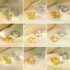 Wholesale Jewelry Vintage Style French Style Heart Shape Flower Bow Knot Titanium Steel 18K Gold Plated Plating Open Rings
