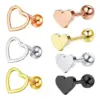 Wholesale Fashion Heart Shape Stainless Steel Plating Ear Studs 1 Piece