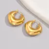 Wholesale 304 Stainless Steel Solid Color PVD Coated 18K Gold Plated 18K Gold Simple Style Classic Style Waterproof Non Tarnish Plating Gold Earrings