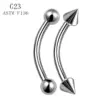 Wholesale 1 Piece Titanium Alloy Simple Style Eyebrow Studs Solid Color Lip Rings Eyebrow Studs