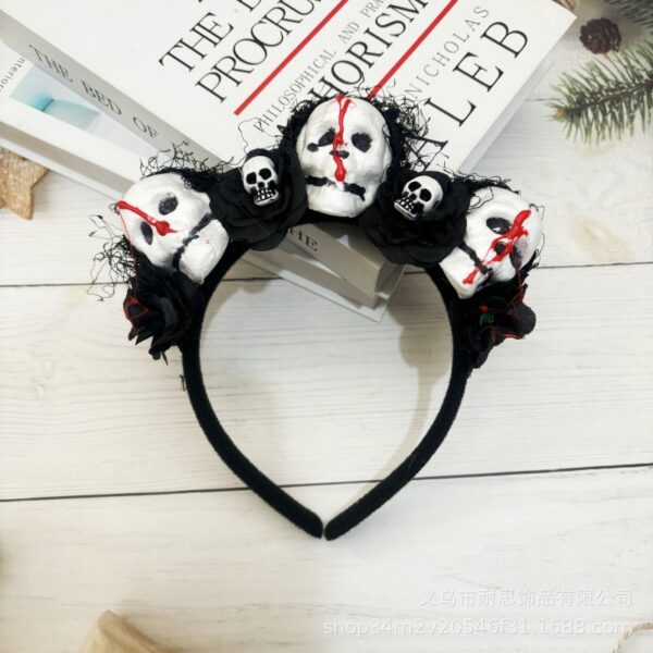 Wholesale Black Rose Skull Hairband