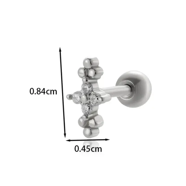 1 Piece Ear Cartilage Rings & Studs IG Style French Style Simple Style Star Flower Butterfly Copper Waterproof Non Tarnish Surgical Steel Zircon