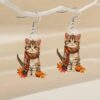 Wholesale Halloween Thanksgiving Cat Acrylic Earrings