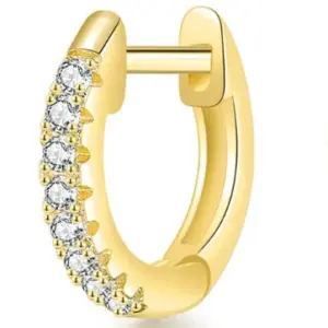 Single Row Diamond Ear Clip Gold-Single